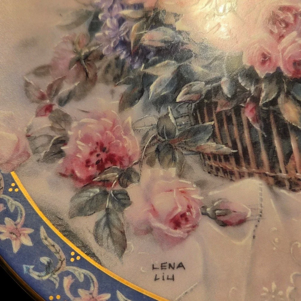 Lena Liu's Basket Bouquets Roses 169F Collectors Plate 8